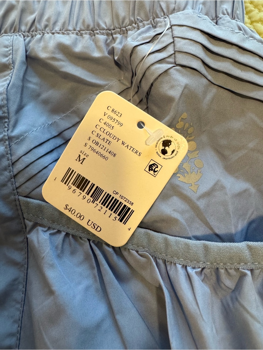Free People Movement Get Your Flirt On Cloudy Waters Blue Shorts - Picture 7 of 9